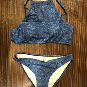Blue jean swimsuit